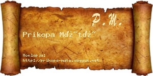 Prikopa Máté névjegykártya